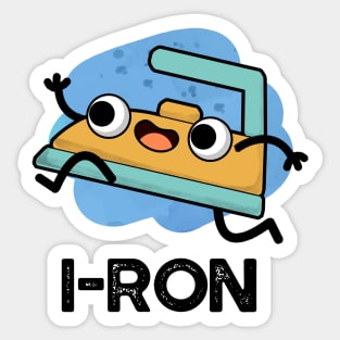 I-ron Cute Running Iron Pun Sticker